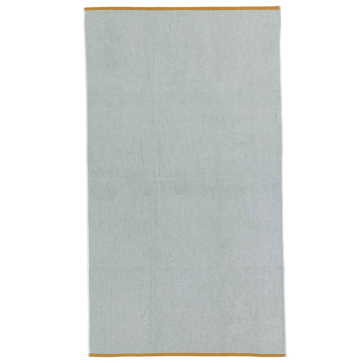 Ventosa beach towel, light grey green & white, 100% organic cotton