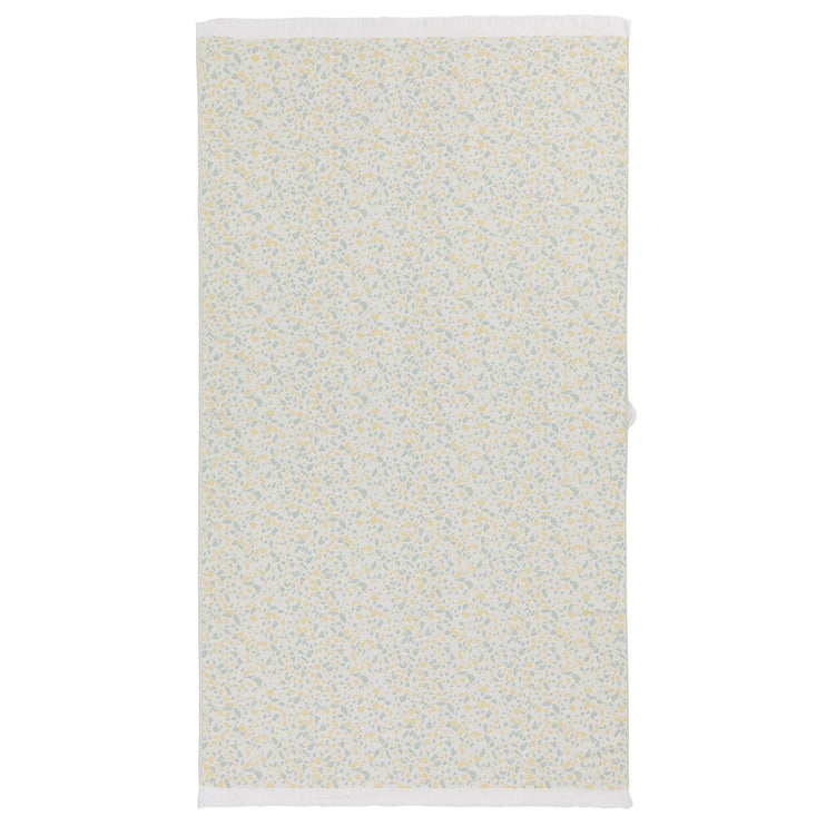 Verin beach towel, off-white & green grey & yellow, 100% cotton