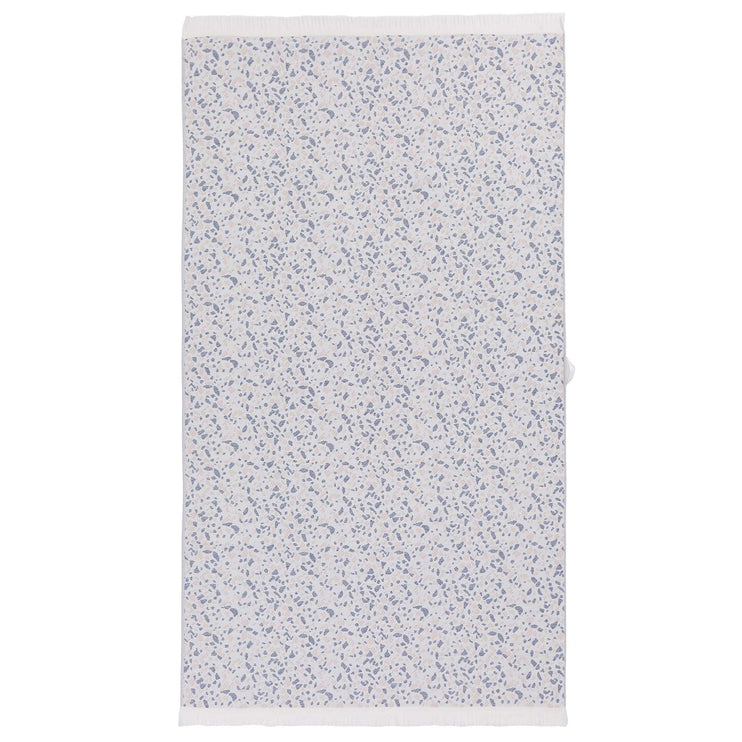 Verin beach towel, off-white & ultramarine & light pink, 100% cotton