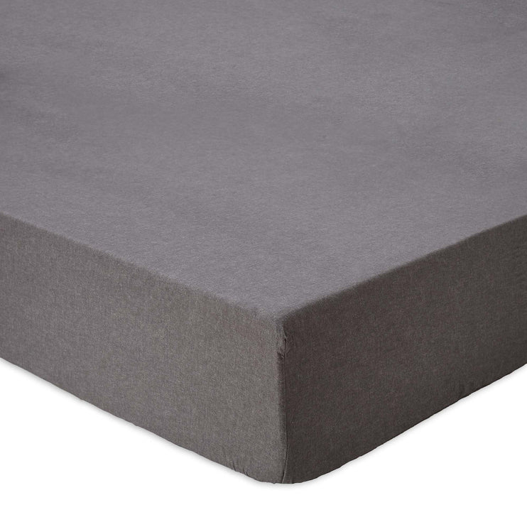 Vilar fitted sheet, stone grey, 100% organic cotton