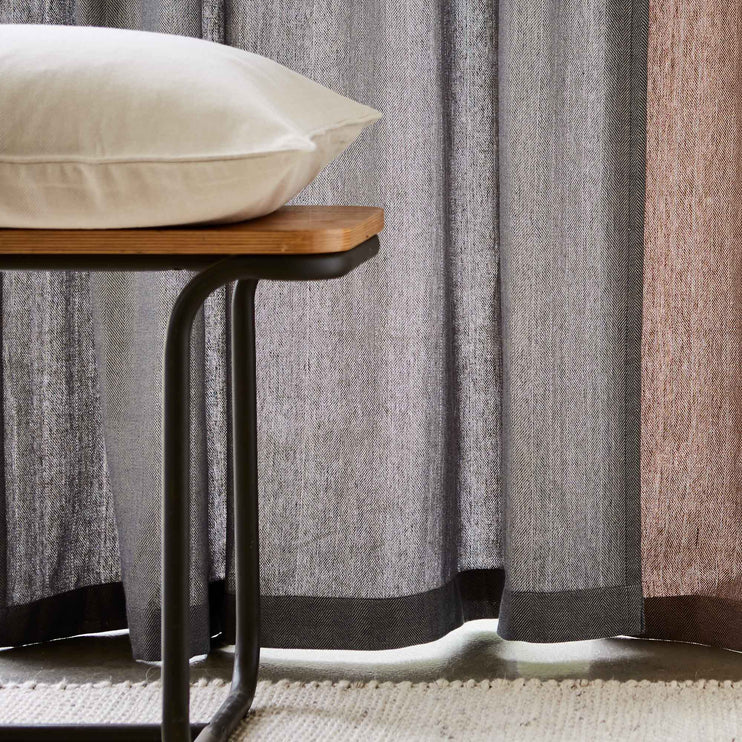 Vorhang-Set Vinstra [Blau/Naturweiß]