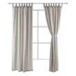 Vinstra Curtain Set grey & natural white, 100% linen