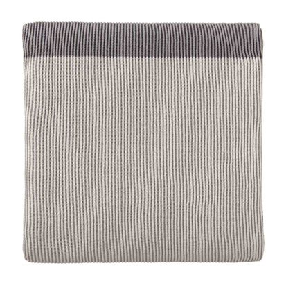 Viseu Cotton Blanket off-white & light grey & dark grey, 100% cotton