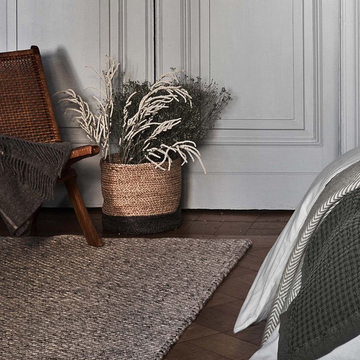 Teppich Lona Grau-Melange & Elfenbein, 70% Wolle | Hochwertige Wohnaccessoires