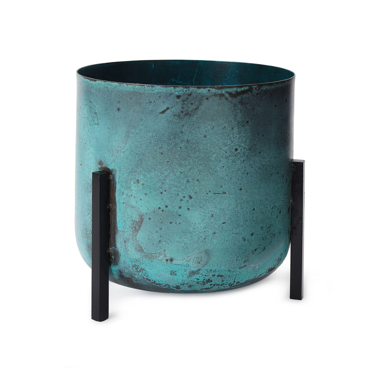 Zaroli Planter turquoise & black, 100% metal