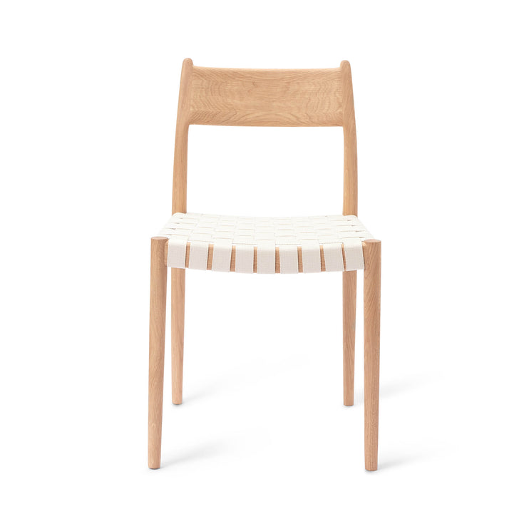 Dining Chair Zenica Light Oiled Oak & Natural white, Oak wood & 100% Cotton canvas