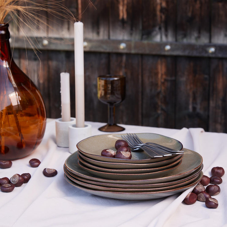 Teller-Set Capela [Blasses Olivegrün]